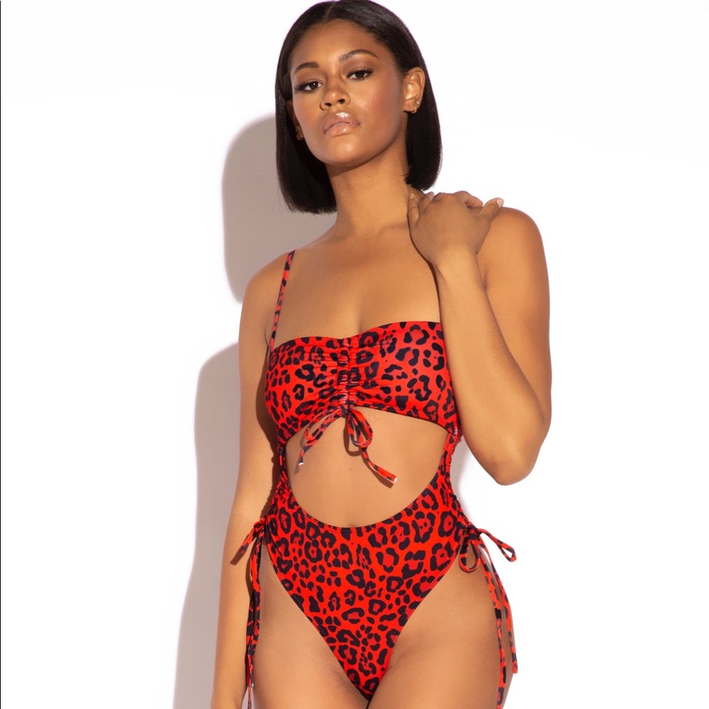 Matte Collection | Red Cheetah Print Monokini